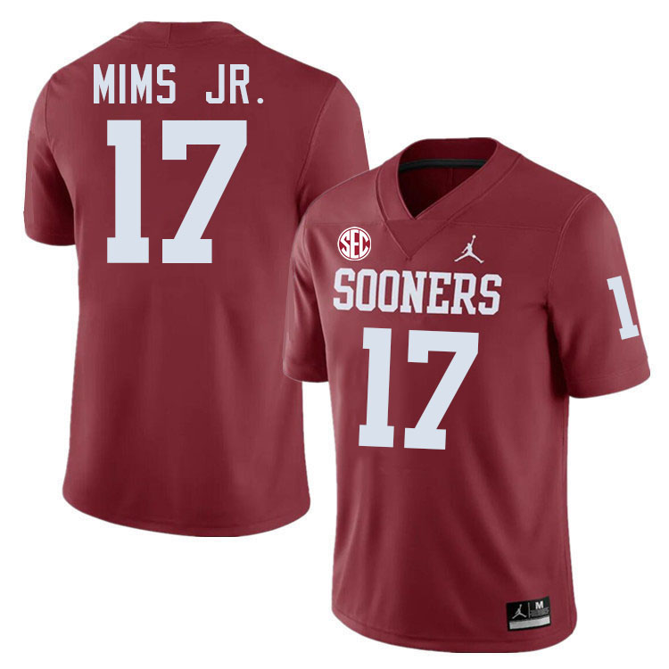 Oklahoma Sooners #17 Marvin Mims Jr. College Football Jerseys,Uniforms-Crimson